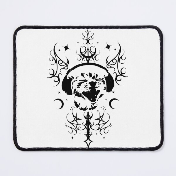 Item preview, Cat with headphones. Ornamental cyber art designed and sold by Tribalgothss.