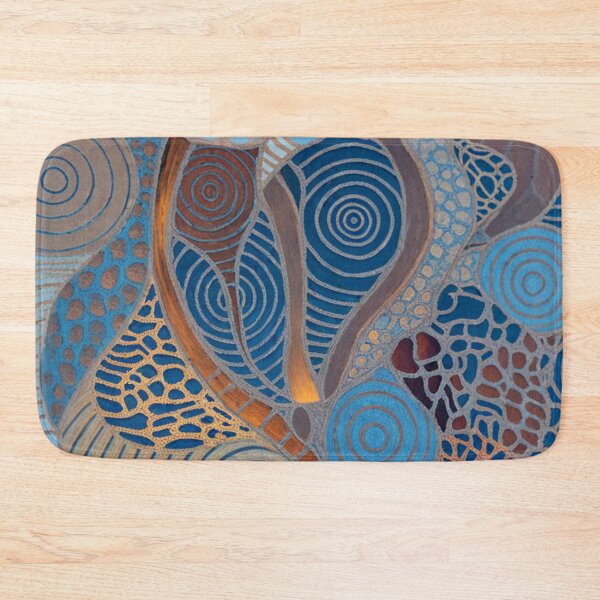 Item preview, Blue Copper Organic Pattern designed and sold by Lakuekarts.