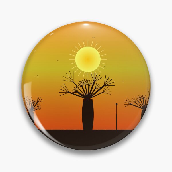 Item preview, African Baobab Tree Sunset Silhouette Orange Savanna Art  designed and sold by AfricanArtHub.