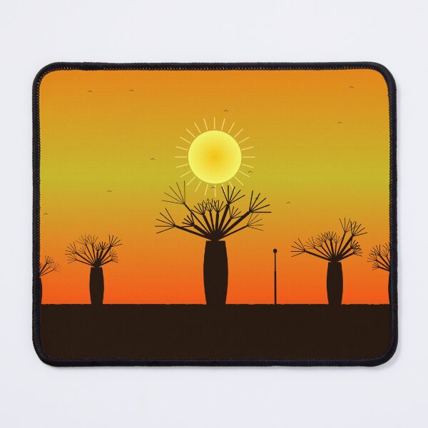 Item preview, African Baobab Tree Sunset Silhouette Orange Savanna Art designed and sold by AfricanArtHub.