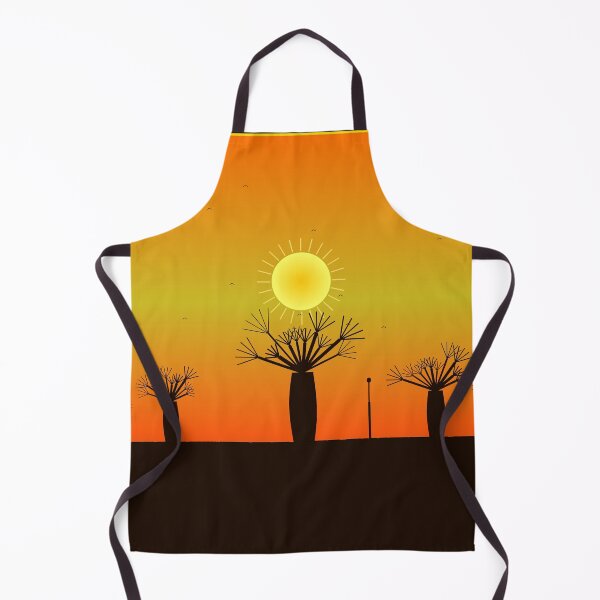 Item preview, African Baobab Tree Sunset Silhouette Orange Savanna Art designed and sold by AfricanArtHub.