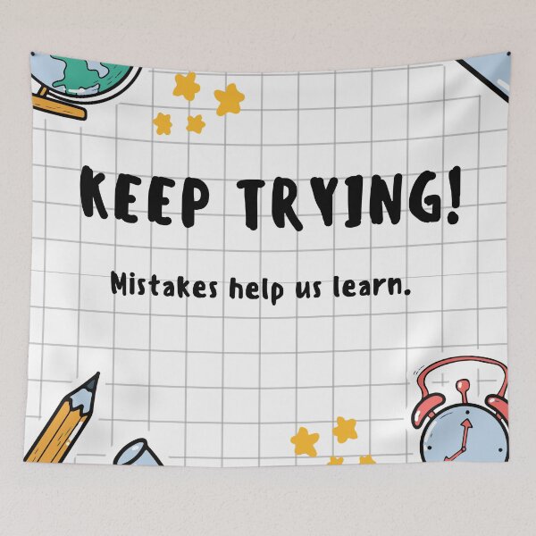 Item preview, “Mistakes help us learn.” | Keep  Trying |  designed and sold by Grixel's Paang Gala Shop.
