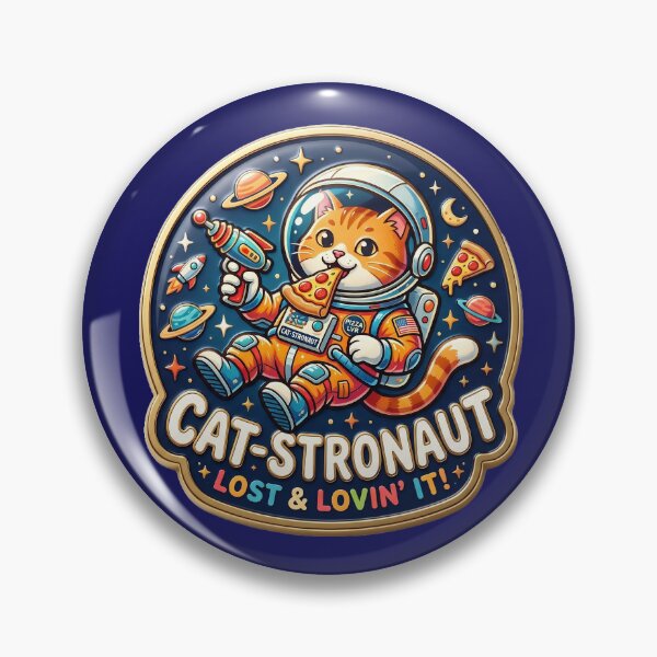 Item preview, Cat-stronaut – Space Cat with Pizza & Raygun designed and sold by Girih.