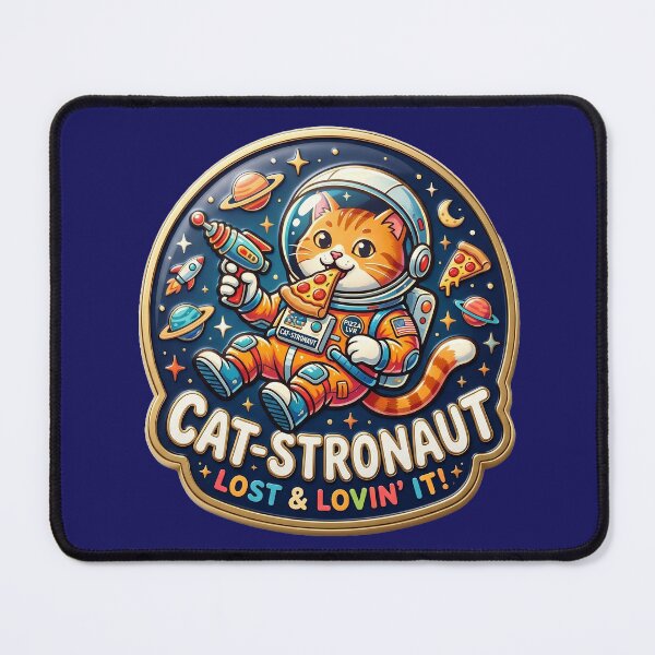 Item preview, Cat-stronaut – Space Cat with Pizza & Raygun designed and sold by Girih.