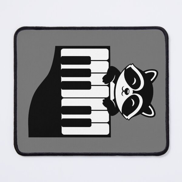 Item preview, Raccoon playing the piano designed and sold by InkRiot Studios.