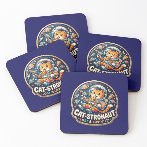 Item preview, Cat-stronaut – Space Cat with Pizza & Raygun designed and sold by Girih.