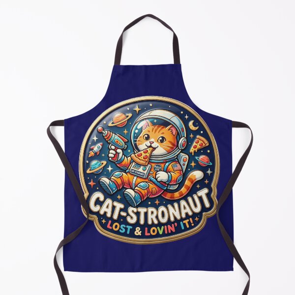 Item preview, Cat-stronaut – Space Cat with Pizza & Raygun designed and sold by Girih.