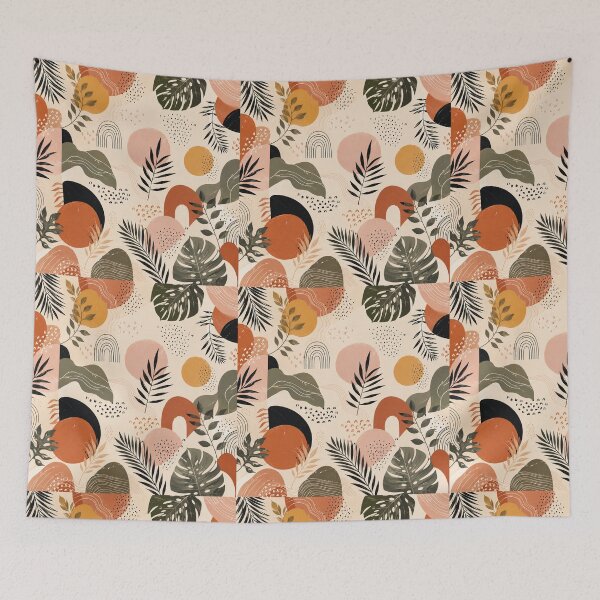Item preview, Boho Abstract Botanical Pattern Design designed and sold by NaphDesigns.