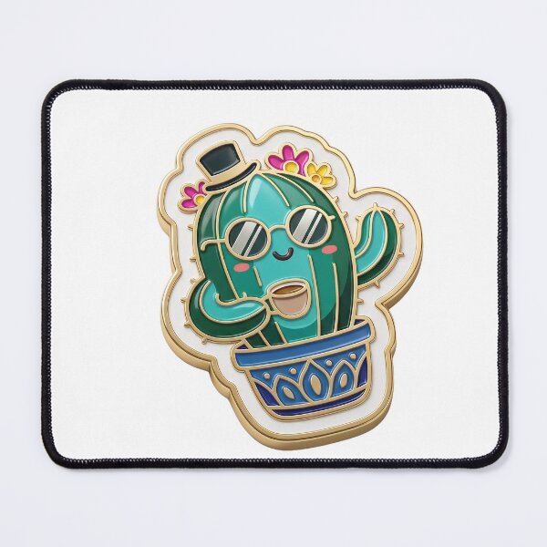 Item preview, Cactus Gentleman – Humorous character with top hat, sunglasses & flowers designed and sold by Girih.