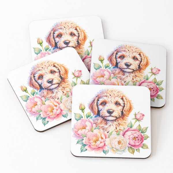 Item preview, Floral Spoodle Puppy Watercolor Design – Cute Spoodle Dog Lover Gift designed and sold by ArcticFoxStudio.