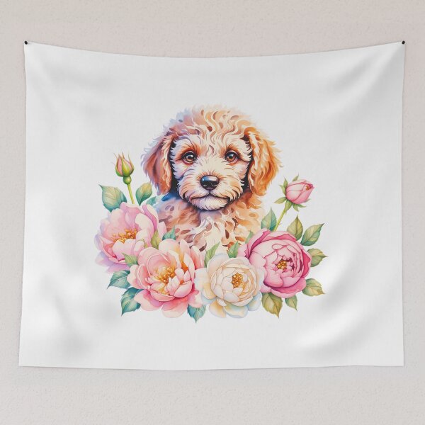 Item preview, Floral Spoodle Puppy Watercolor Design – Cute Spoodle Dog Lover Gift designed and sold by ArcticFoxStudio.