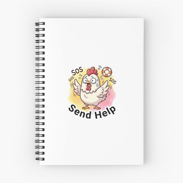 Item preview, SOS “Send Help” Cute Chicken Sticker | Panic Distress Meme Quote designed and sold by MagicDesignCre.