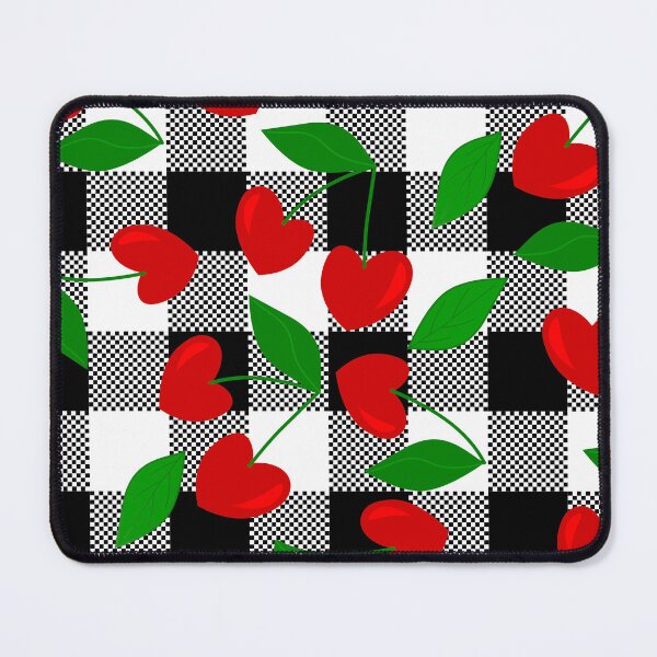 Item preview, black gingham Heart Shape Cherry rockabilly designed and sold by Gossip Rag.