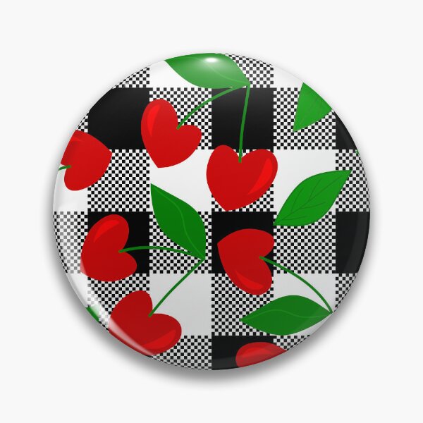 Item preview, black gingham Heart Shape Cherry rockabilly designed and sold by Gossip Rag.