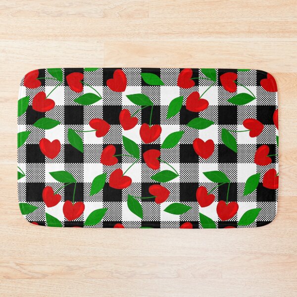 Item preview, black gingham Heart Shape Cherry rockabilly designed and sold by Gossip Rag.