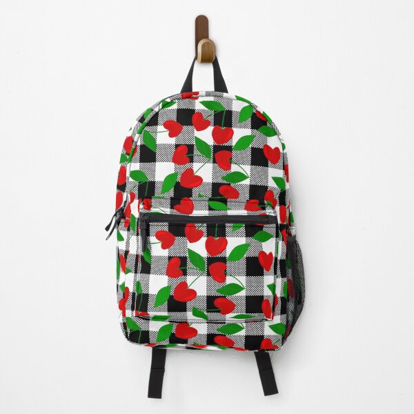 Item preview, black gingham Heart Shape Cherry rockabilly designed and sold by Gossip Rag.