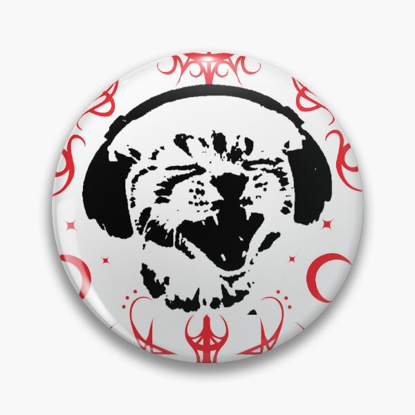 Item preview, Cat with headphones. Ornamental cyber art designed and sold by Tribalgothss.