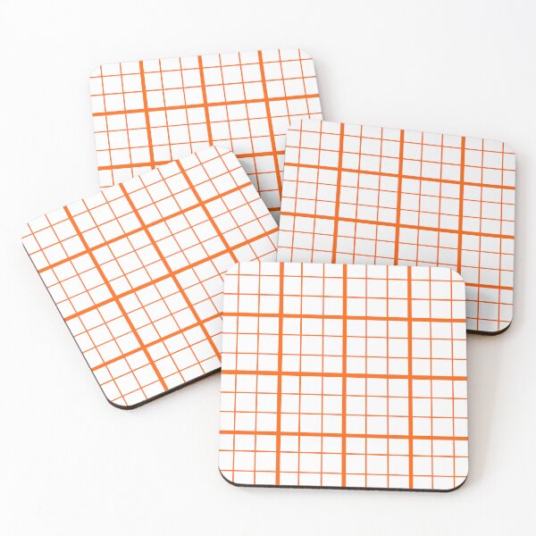 Item preview, Orange On White Grid Windowpane Check Design  designed and sold by PatternTitan.