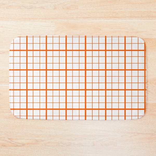 Item preview, Orange On White Grid Windowpane Check Design  designed and sold by PatternTitan.