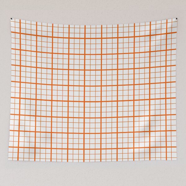 Item preview, Orange On White Grid Windowpane Check Design  designed and sold by PatternTitan.