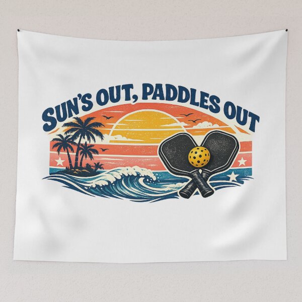 Item preview, Beach & Dink Coastal Pickleball Tee — Retro Summer Sunset designed and sold by Cool-M-Apparel.