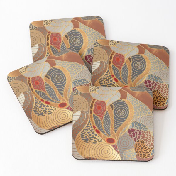 Item preview, Golden Organic Geometry Pattern designed and sold by Lakuekarts.