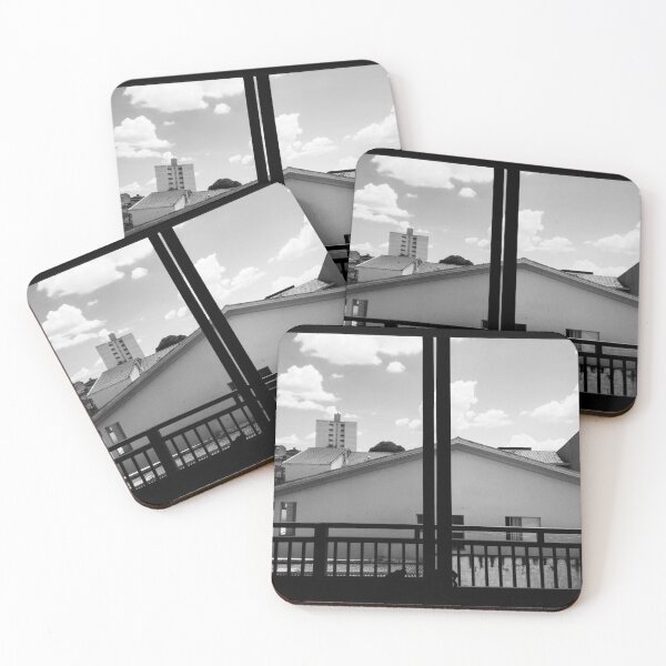 Item preview, Black and White Cityscape Urban Window Minimalist Photo designed and sold by Ayiti-Mar.