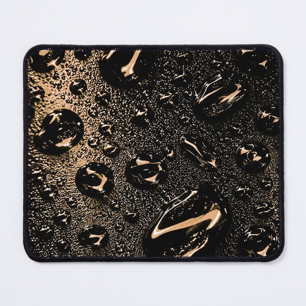 Item preview, Golden Obsidian Rain | Abstract Water Droplets Macro Photography designed and sold by Exodoi.