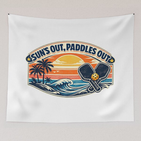 Item preview, Vacation Pickleball Club Retro Beach Tee — Sun's Out Paddles Out designed and sold by Cool-M-Apparel.