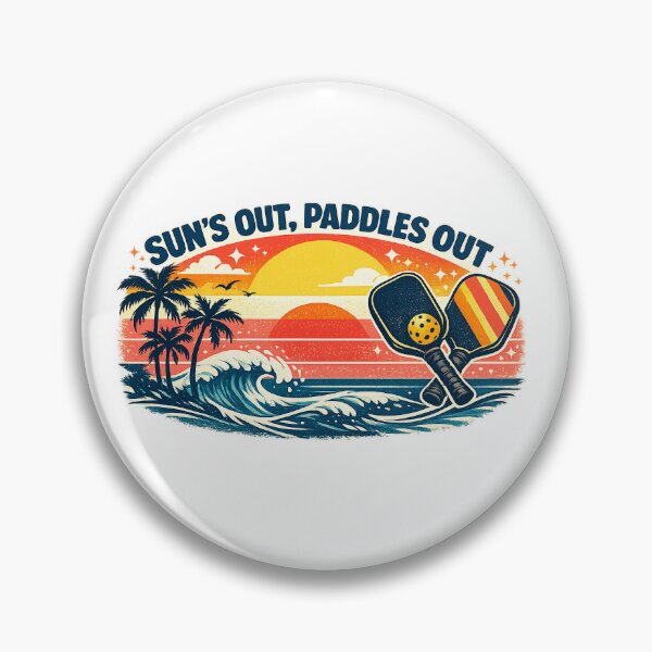 Item preview, Retro Pickleball Sunset Tee — Sun's Out Paddles Out Summer Shirt designed and sold by Cool-M-Apparel.