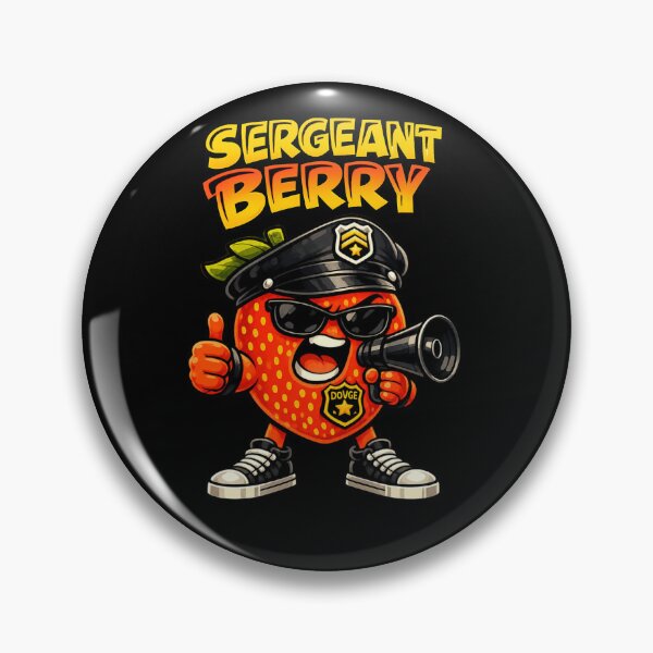 Item preview, Sergeant Berry | Angry Strawberry Cartoon Police designed and sold by GreennieArt.