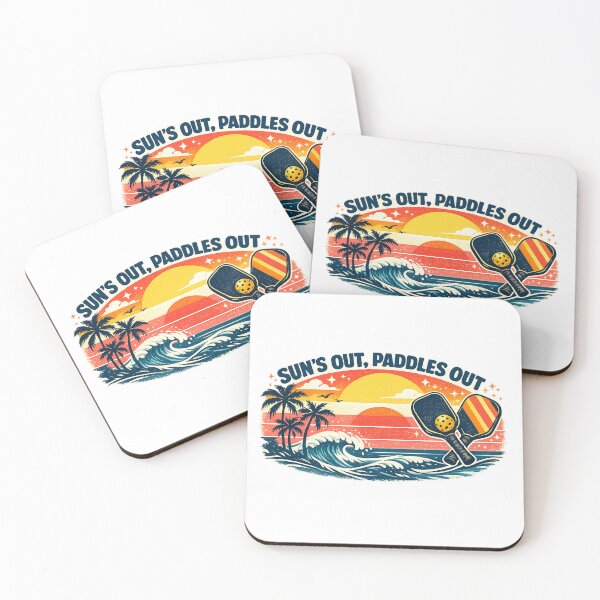 Item preview, Retro Pickleball Sunset Tee — Sun's Out Paddles Out Summer Shirt designed and sold by Cool-M-Apparel.