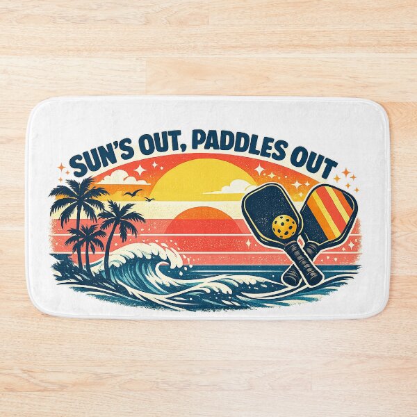 Item preview, Retro Pickleball Sunset Tee — Sun's Out Paddles Out Summer Shirt designed and sold by Cool-M-Apparel.