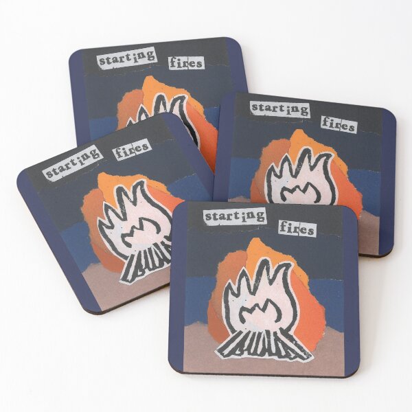 Item preview, Starting Fires Lino print collage designed and sold by zinesbyscout.