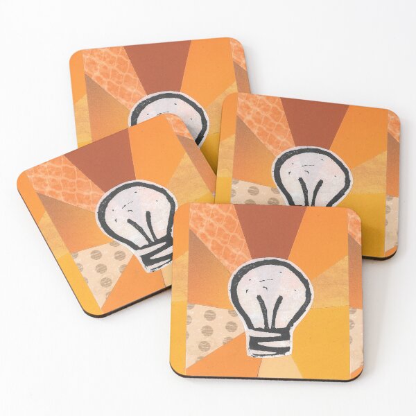 Item preview, Lightbulb Lino print collage designed and sold by zinesbyscout.