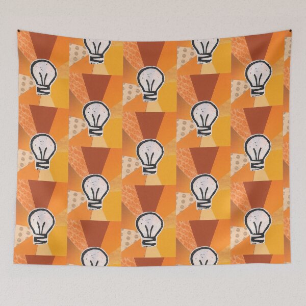 Item preview, Lightbulb Lino print collage designed and sold by zinesbyscout.