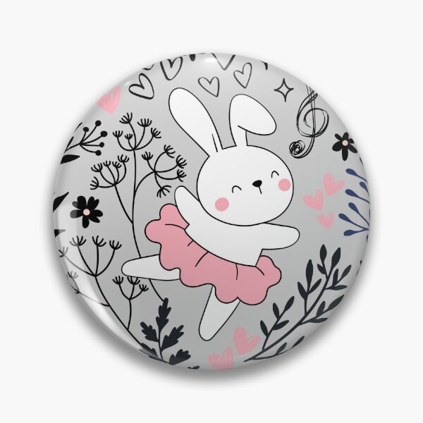 Item preview, Bunny ballerina dancing in a field of flowers designed and sold by InkRiot Studios.