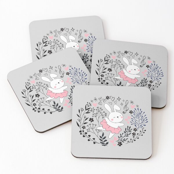 Item preview, Bunny ballerina dancing in a field of flowers designed and sold by InkRiot Studios.