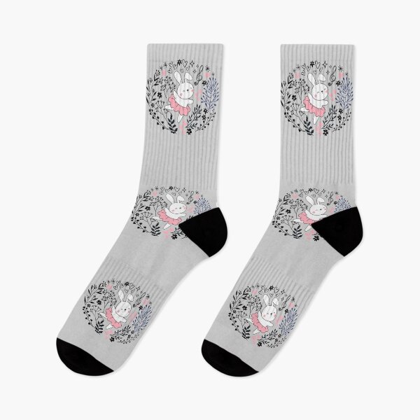 Item preview, Bunny ballerina dancing in a field of flowers designed and sold by InkRiot Studios.