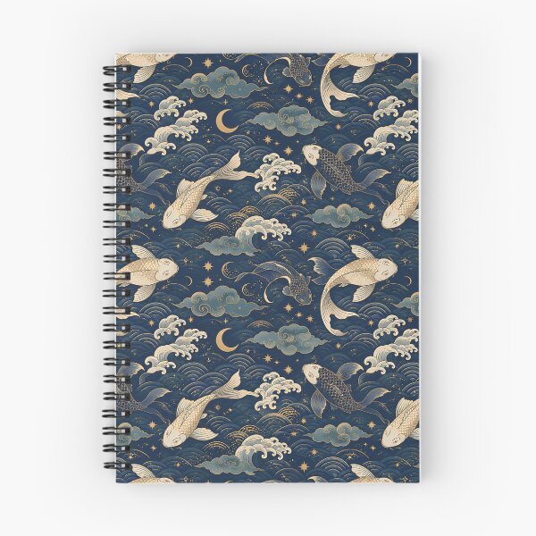 Item preview, Elegant Koi Fish Moonlit Waves Pattern Design designed and sold by NaphDesigns.