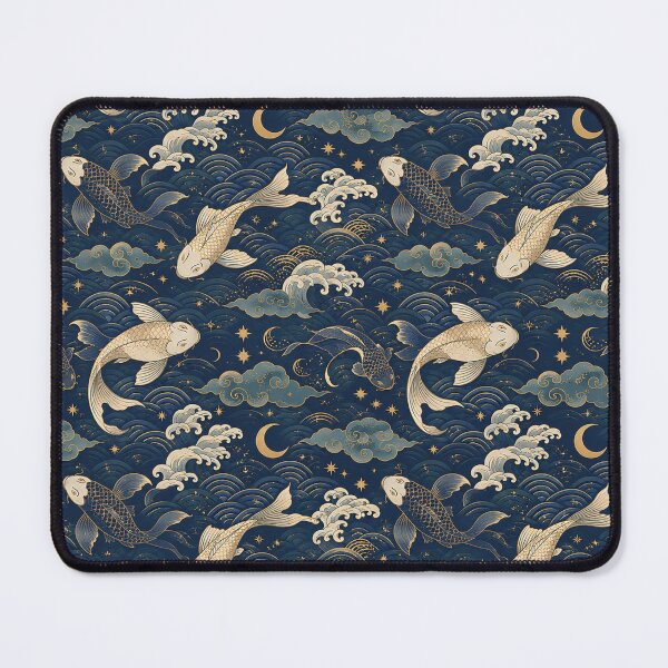 Item preview, Elegant Koi Fish Moonlit Waves Pattern Design designed and sold by NaphDesigns.
