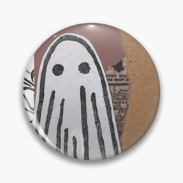 Item preview, An Unfound Door Ghost Lino print collage designed and sold by zinesbyscout.