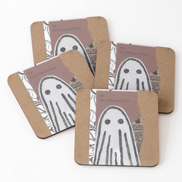 Item preview, An Unfound Door Ghost Lino print collage designed and sold by zinesbyscout.