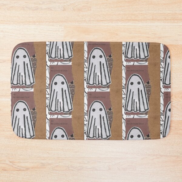 Item preview, An Unfound Door Ghost Lino print collage designed and sold by zinesbyscout.