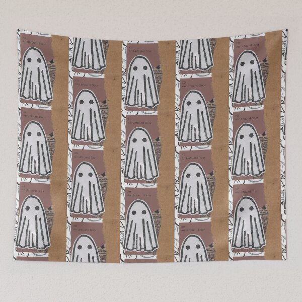 Item preview, An Unfound Door Ghost Lino print collage designed and sold by zinesbyscout.