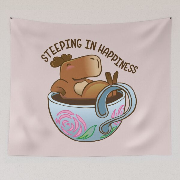 Item preview, Capybara in a cup steeping in happiness designed and sold by Konopikyu.