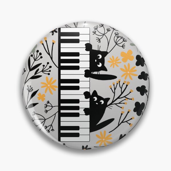 Item preview, Cats piano duet in wildflowers designed and sold by InkRiot Studios.