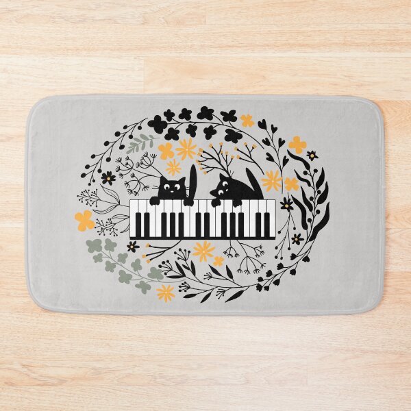 Item preview, Cats piano duet in wildflowers designed and sold by InkRiot Studios.