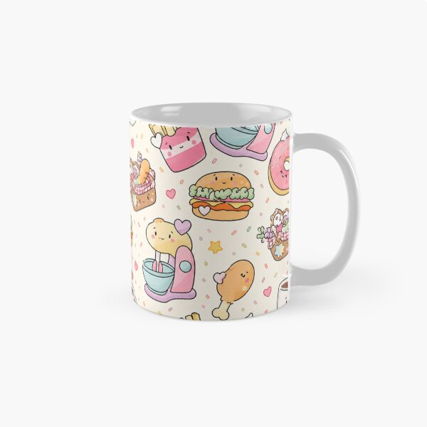 Item preview, Kawaii Food Pattern Seamless Pastel Cute Donut Coffee Burger Fries Digital Paper designed and sold by fantasyworld26.