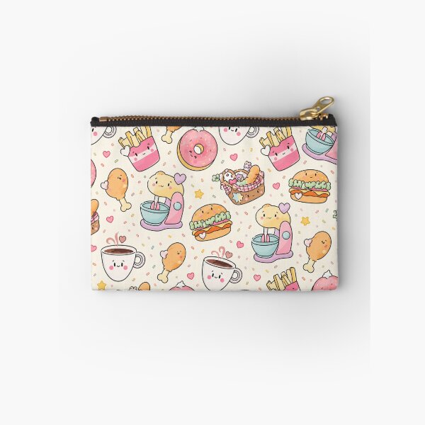 Item preview, Kawaii Food Pattern Seamless Pastel Cute Donut Coffee Burger Fries Digital Paper designed and sold by fantasyworld26.